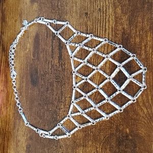 Silver Plated Premier Designs Statement Necklace